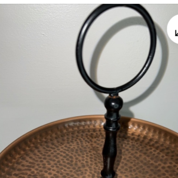 2 Tier Hammered Copper Kitchen Round Party Serving Stand - Picture 2 of 7